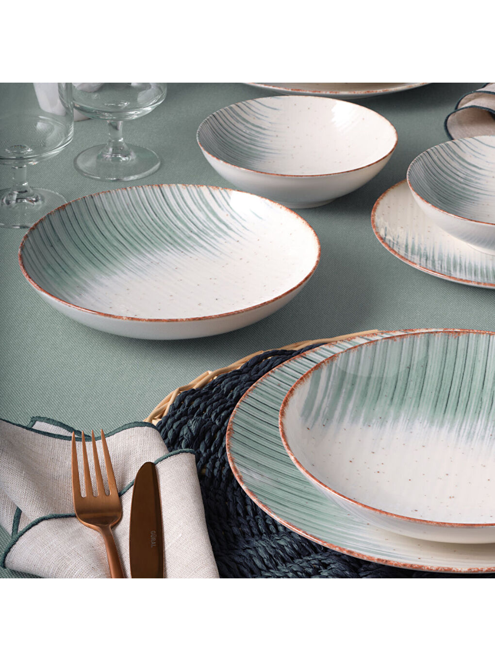 Ekru Camelia 24 Parça 6 Kişilik Yemek Takımı 19320-1