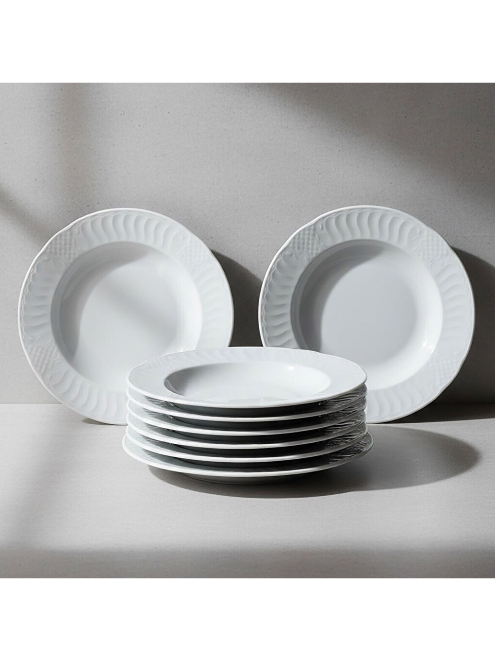 Ekru Sembol 6 Parça 22 cm Çukur Yemek Tabağı-3