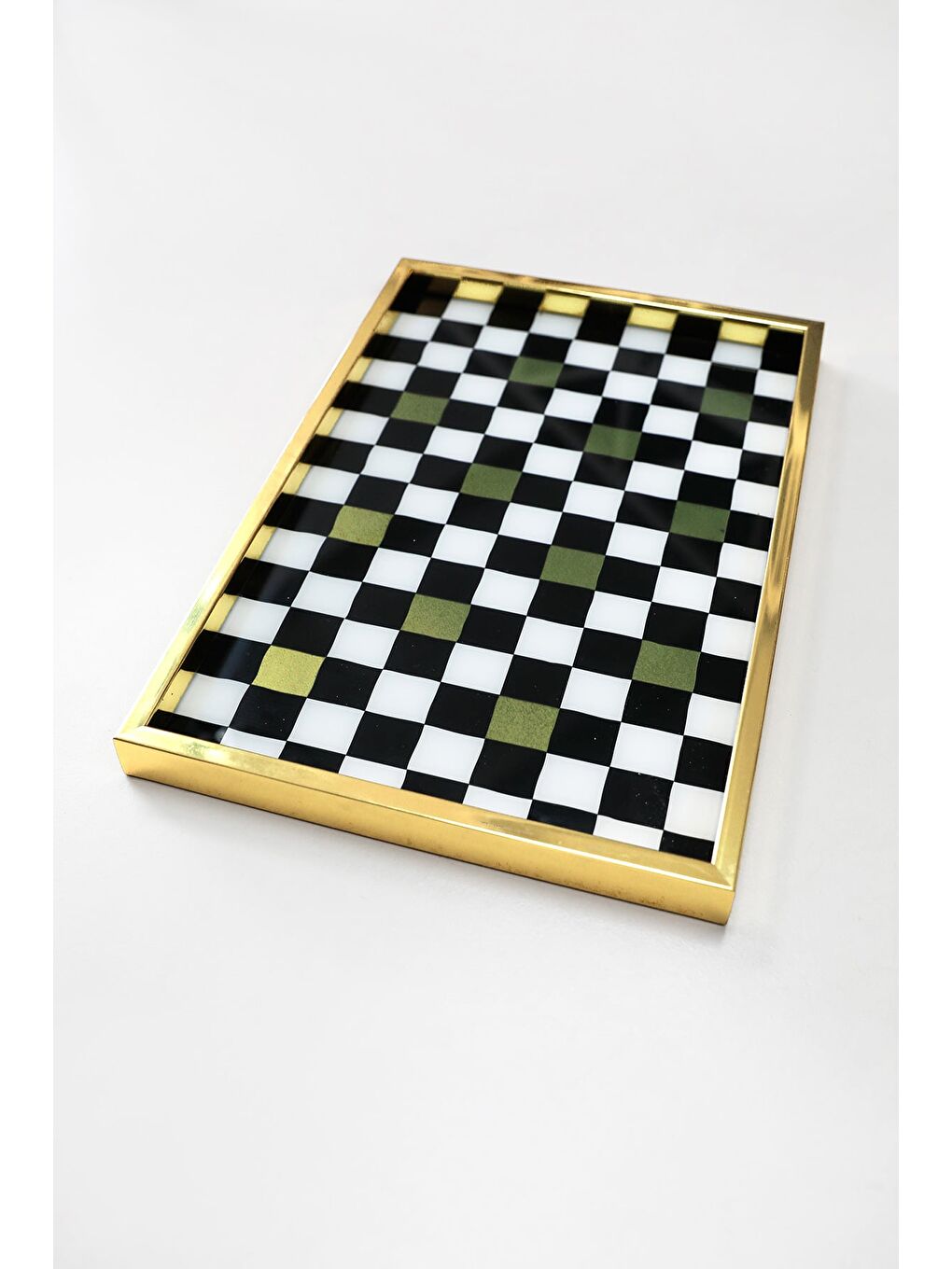 Beyaz Mermer Desenli Dikdörtgen Sunum Tepsisi-1