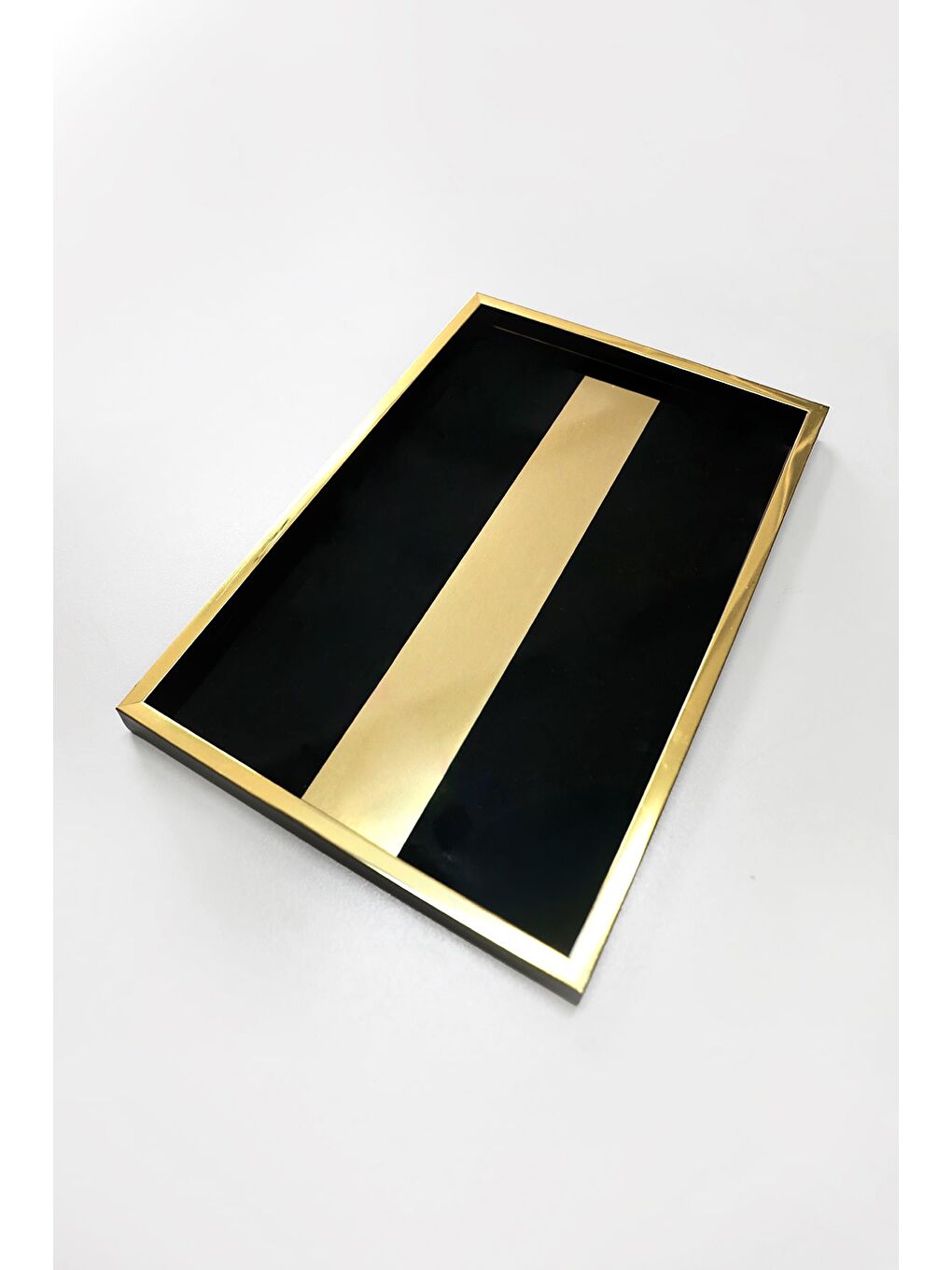 Siyah Mermer Desenli Dikdörtgen Sunum Tepsisi-1