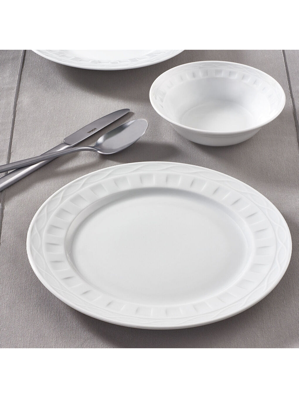 Ekru Monet 26 Parça 6 Kişilik Yuvarlak Yemek Takımı-2