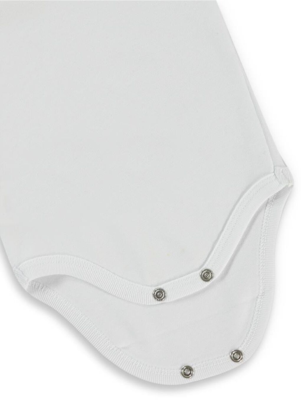 Beyaz Baby Düz Sıfır Kol 3 lü 0-3 Ay Çıtçıtlı Badi-2