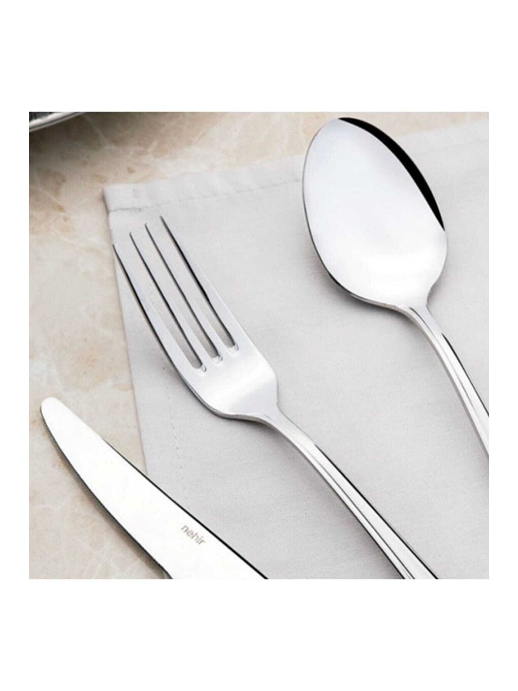 Gri Maksi Sade 12 Kişilik 72 Parça Kutulu Çatal Kaşık Bıçak Takımı-2