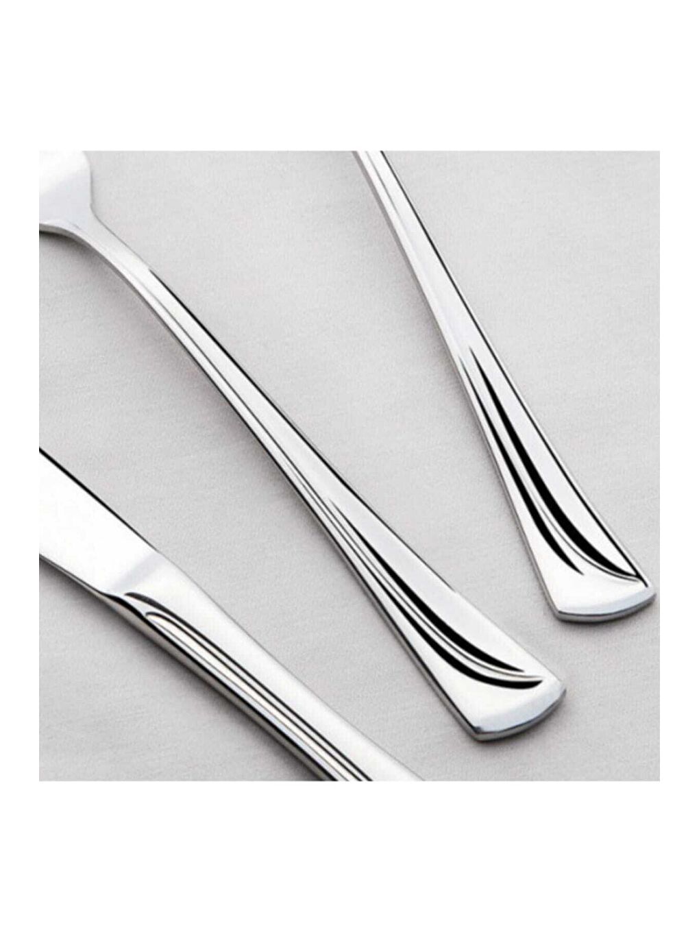 Gri Maksi Sade 12 Kişilik 72 Parça Kutulu Çatal Kaşık Bıçak Takımı-3