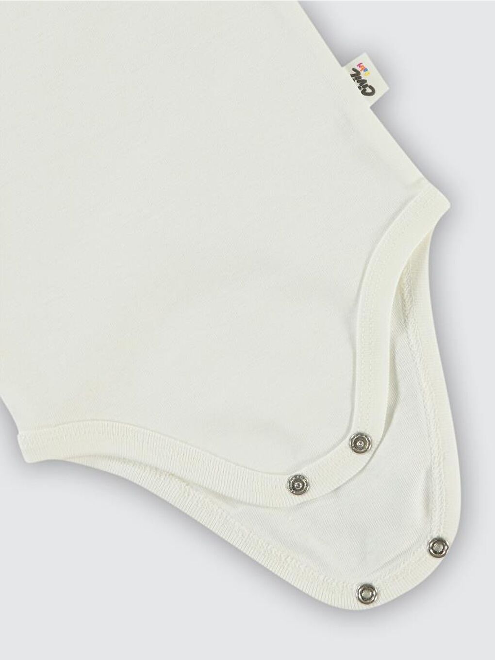 Beyaz Baby Düz Kısa Kol 3 lü Çıtçıtlı Badi-1