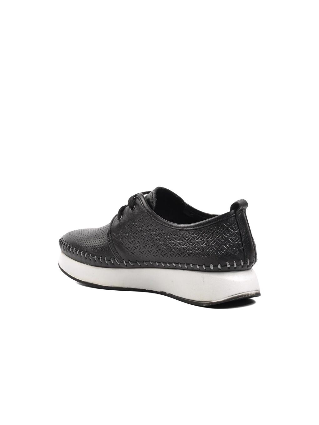 Siyah Hakiki Deri Kadın Klasik Ayakkabı 9096-1-3