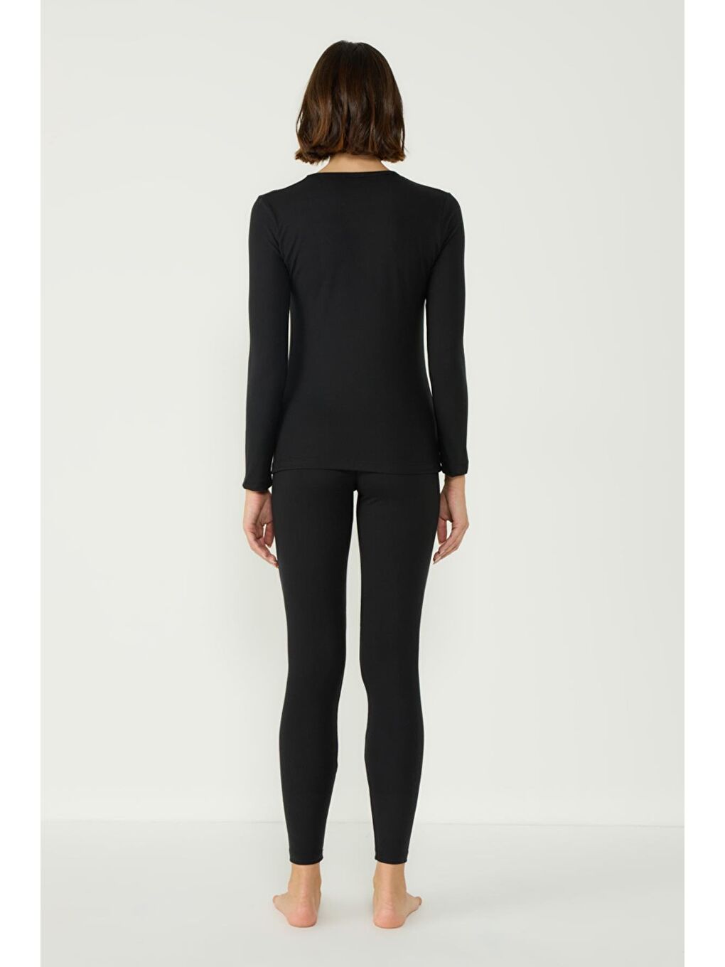 Kadın Uzun Kol Bisiklet Yaka Termal Takım 405152 / 409003 Siyah-6