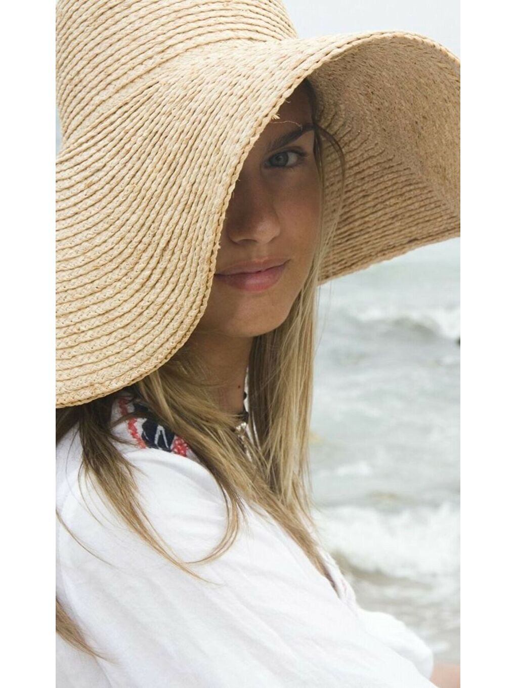 Bej Geniş Hasır Şapka Hsr2005-1