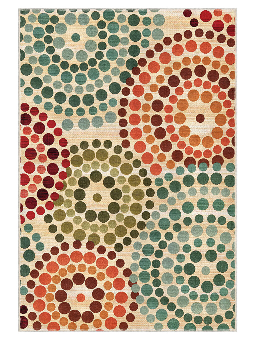 Yeşil Dekoratif Özel Tasarım Yıkanabilir İnce Kaymaz Tabanlı Modern Halı KECE FR30