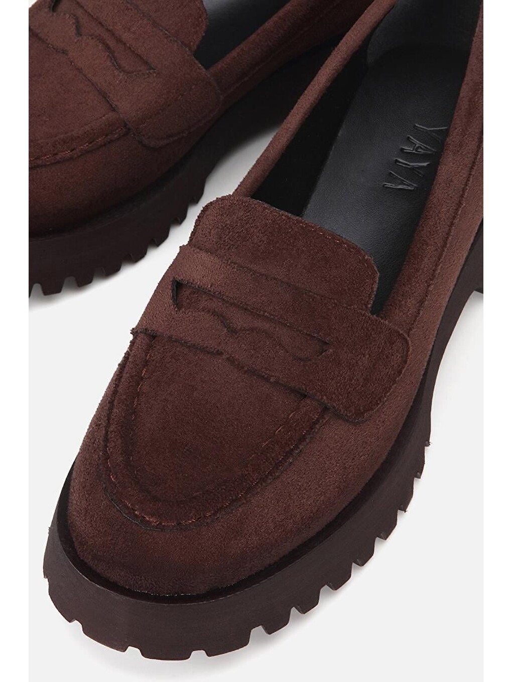 Kadın Kahverengi Süet Kalın Tabanlı Günlük Loafer-3