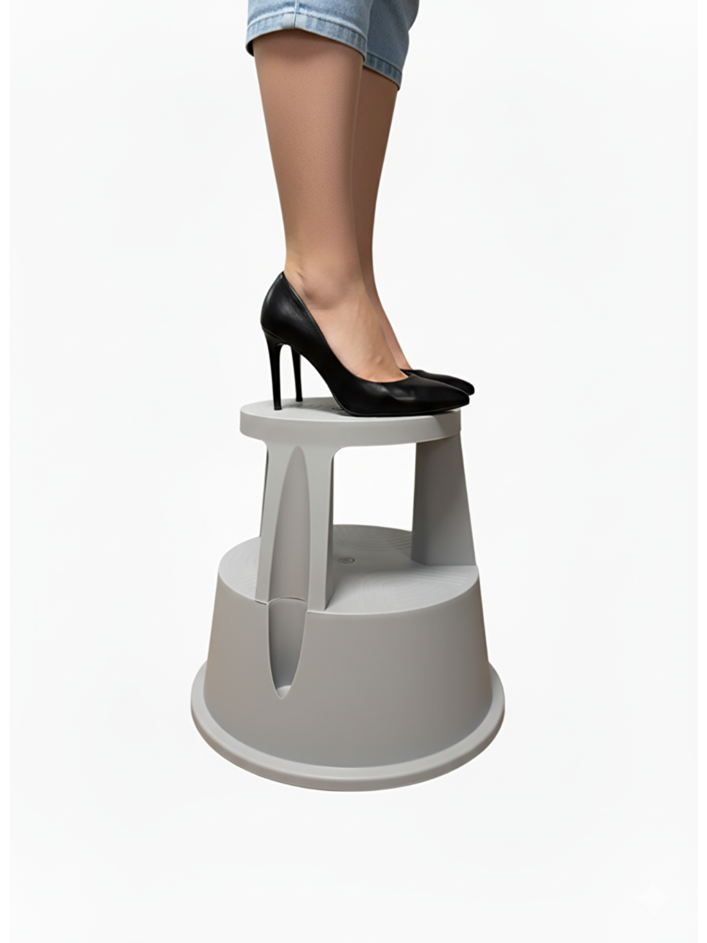 Basamaklı Kaymaz Tabure Gri