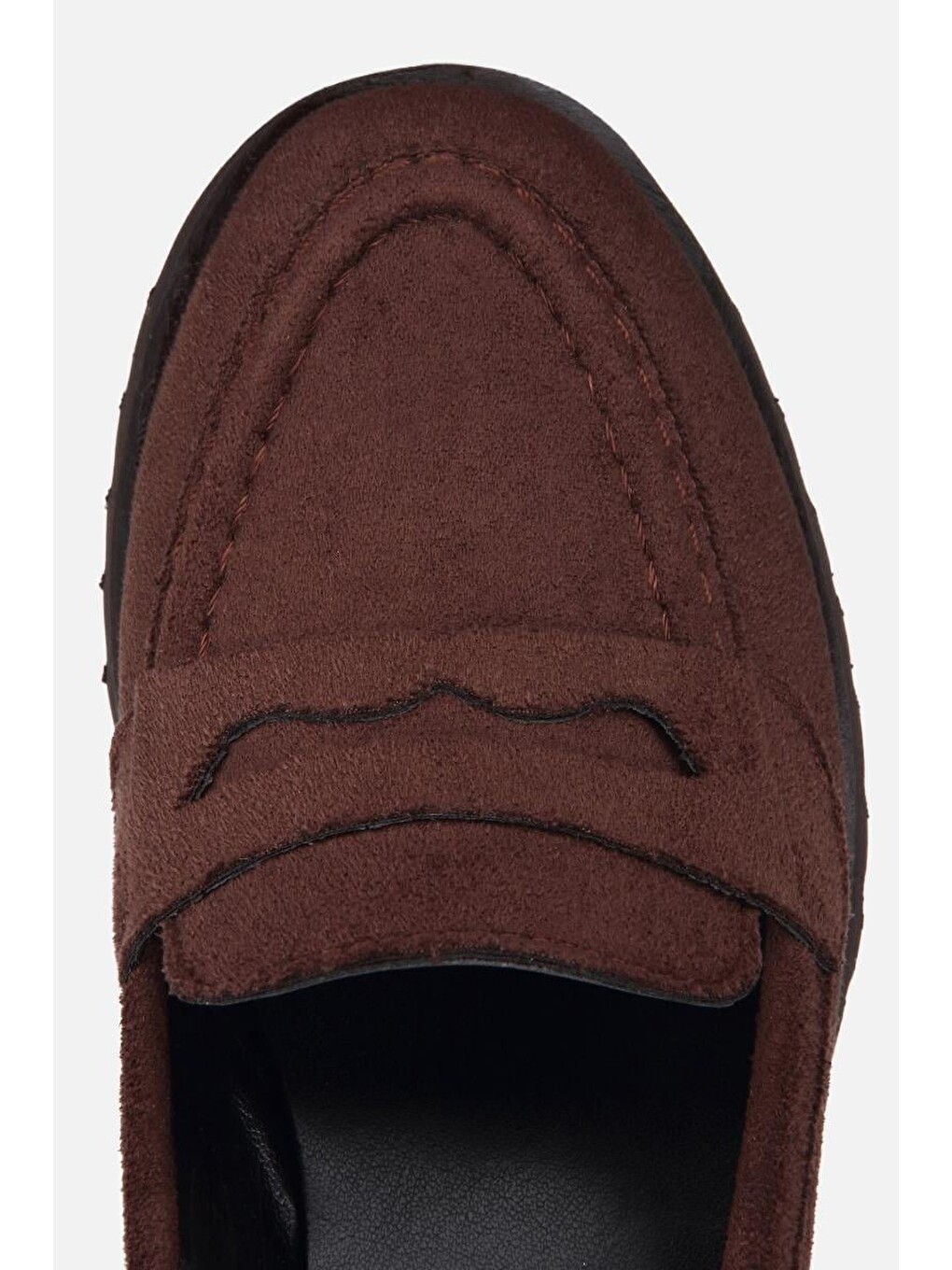 Kadın Kahverengi Süet Kalın Tabanlı Günlük Loafer-4