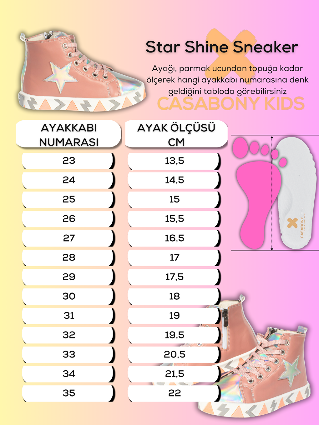 Pembe Star Shine Somon Kız Çocuk Sneakers-4