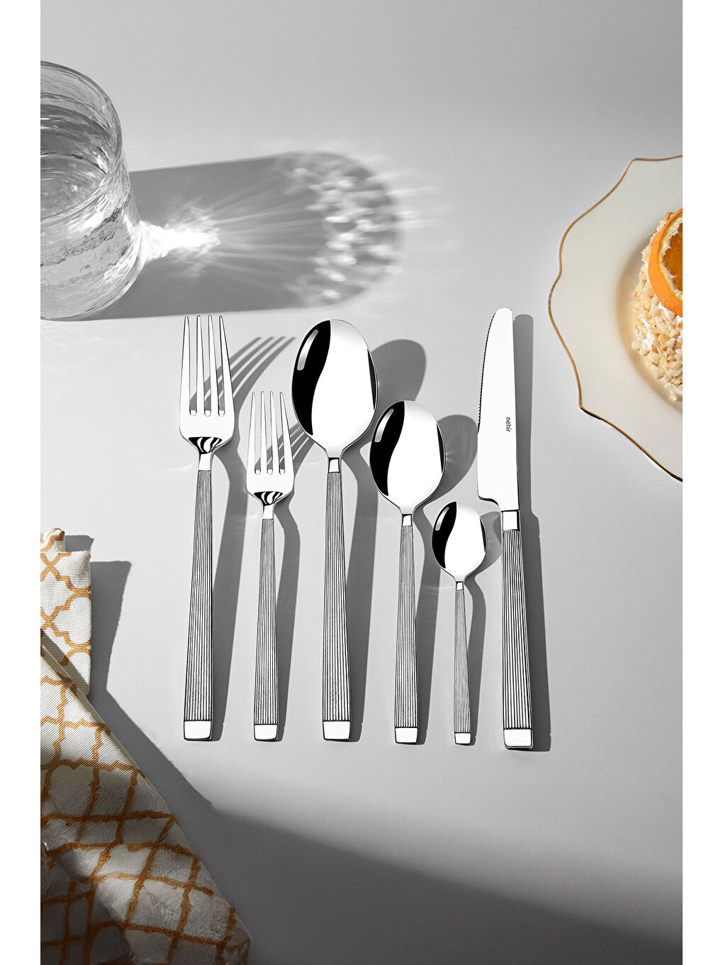 Gri Maria Sade 12 Kişilik 72 Parça Kutulu Çatal Kaşık Bıçak Takımı