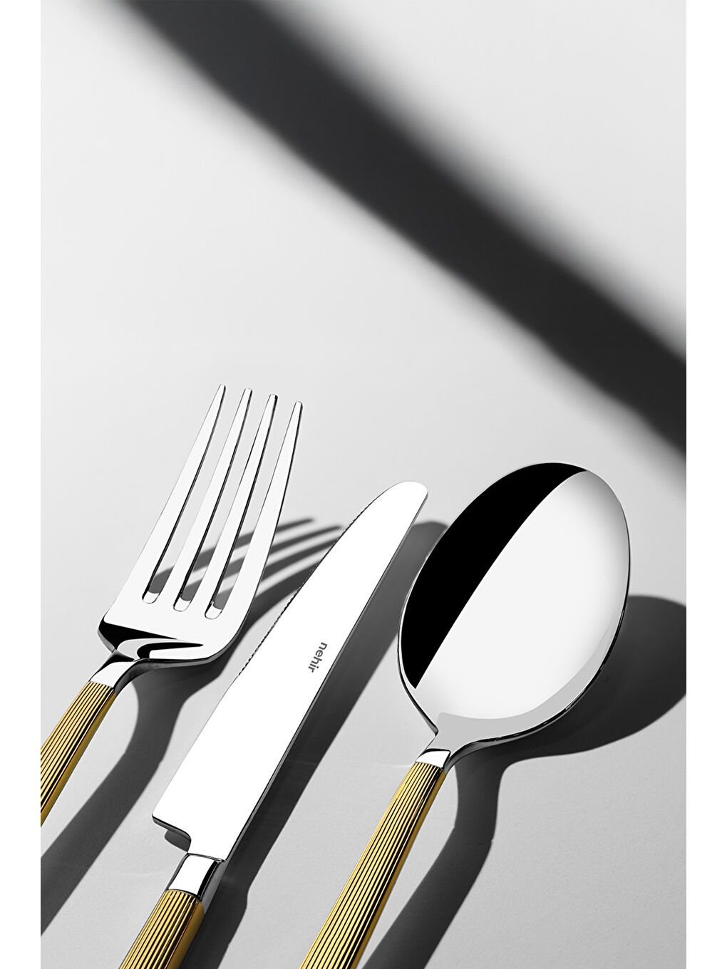 Sarı Maria Altın Sade 12 Kişilik 72 Parça Kutulu Çatal Kaşık Bıçak Takımı-1