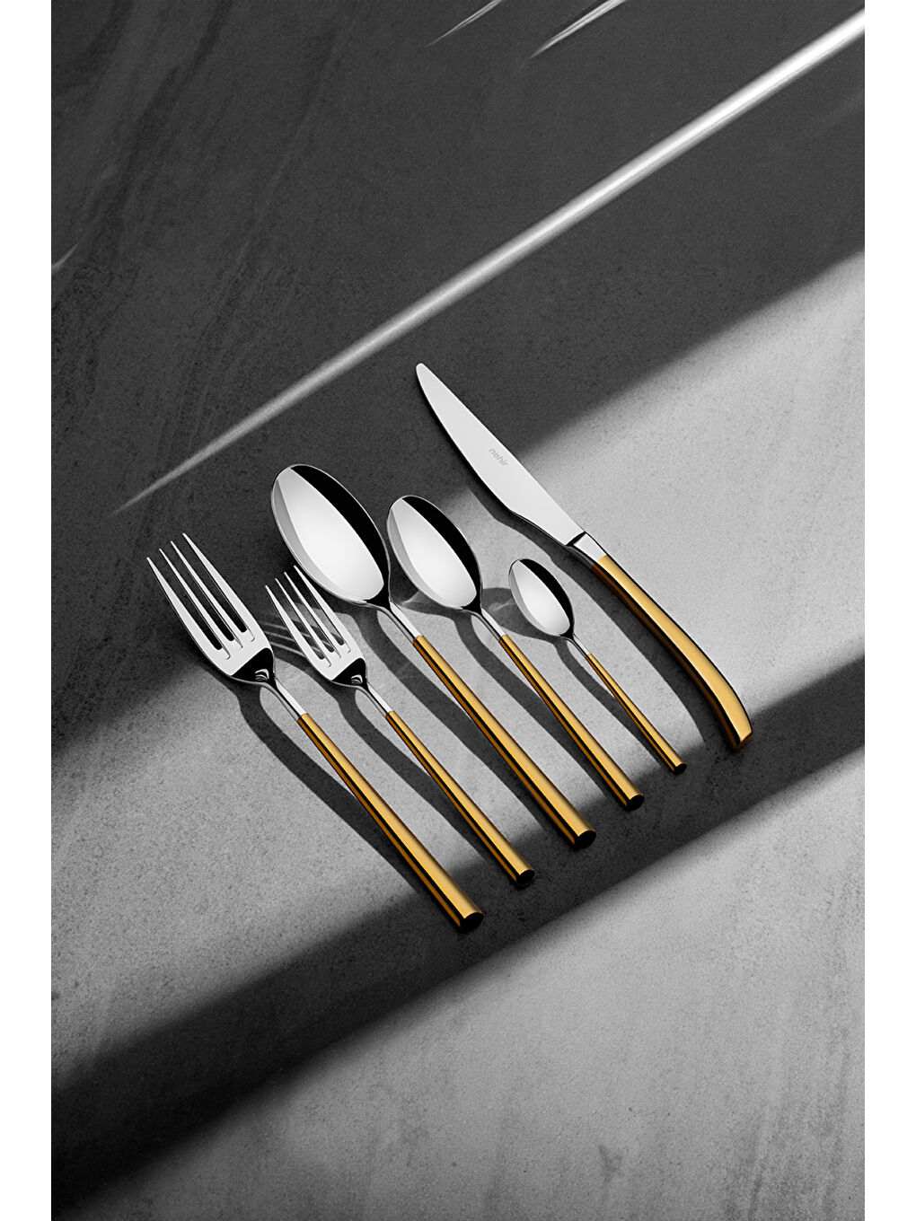 Sarı Elegance Altın Saten 6 Kişilik 36 Parça Kutulu Çatal Kaşık Bıçak Takımı-1