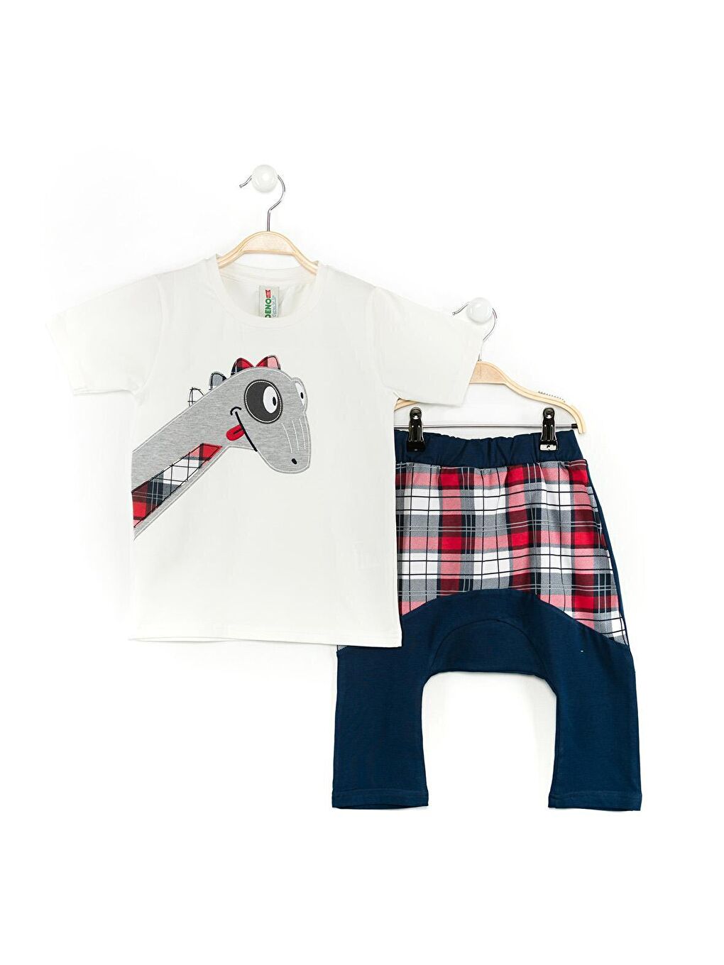 Karışık Dino Ekose Baggy Şort Takım-2