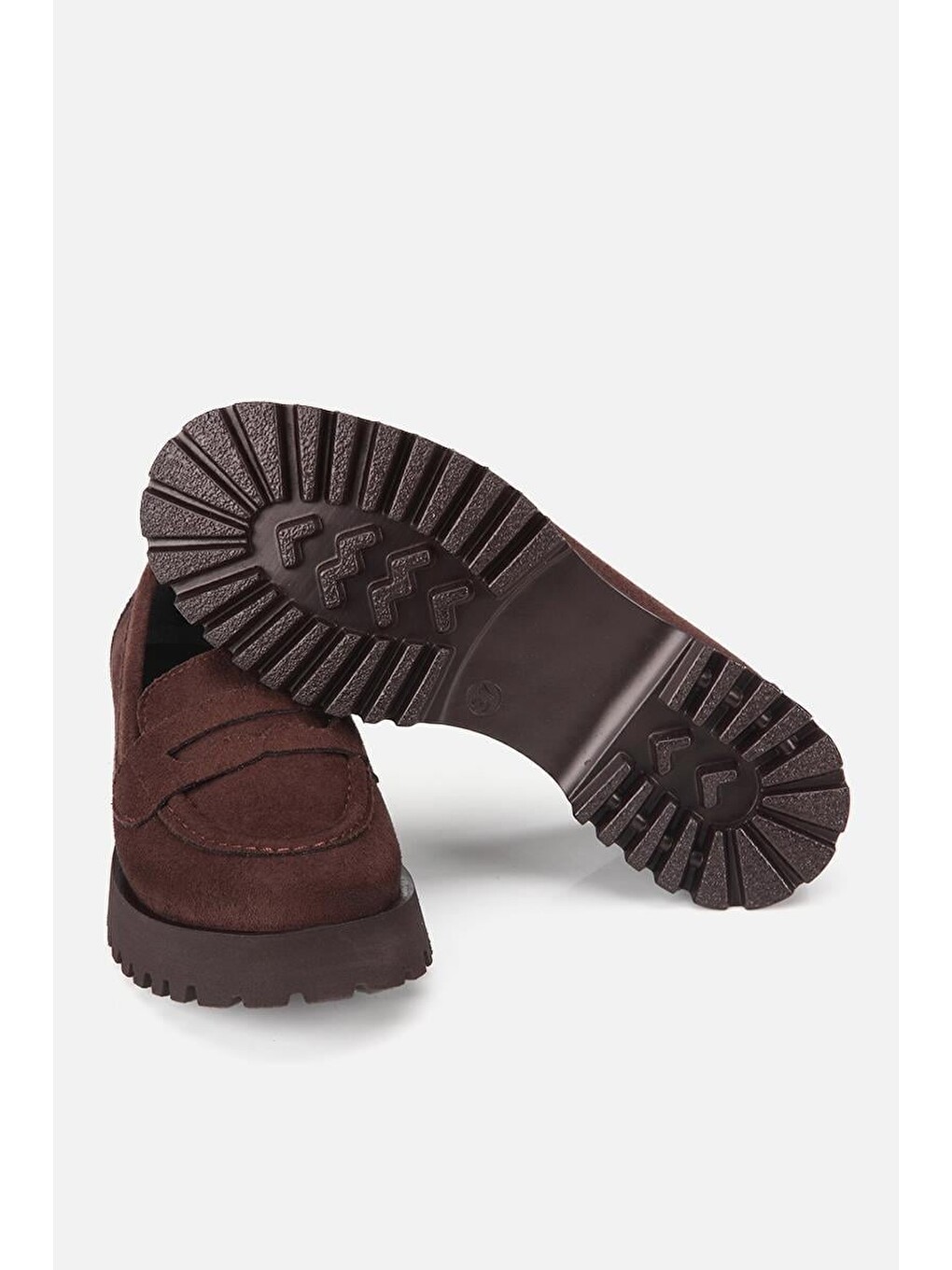Kadın Kahverengi Süet Kalın Tabanlı Günlük Loafer-5