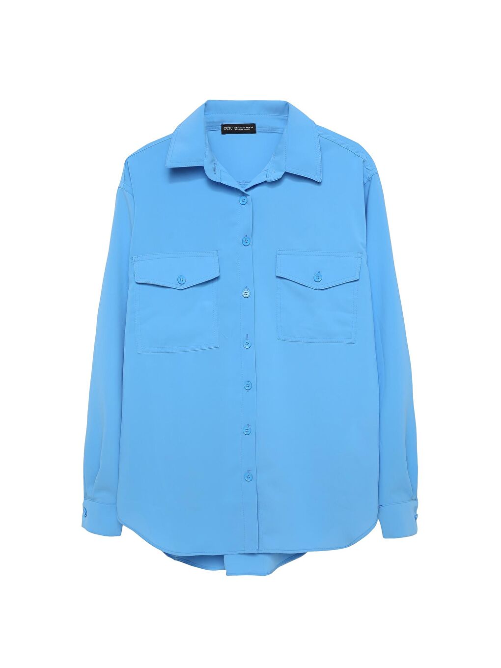 Çift Cepli Gömlek Mavi-1