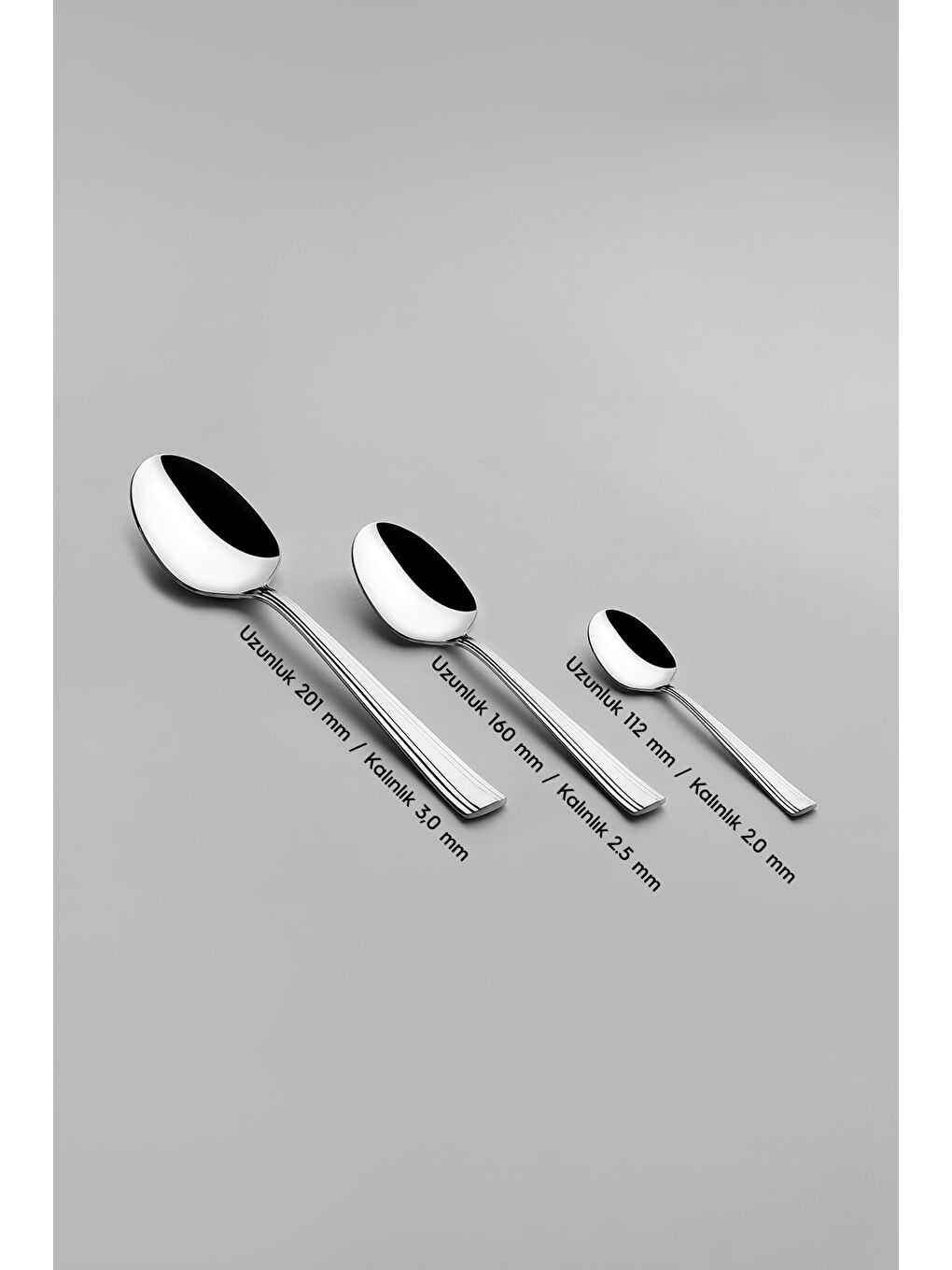 Gri Katre Sade 6 Kişilik 30 Parça Kutulu Çatal Kaşık Takımı-4