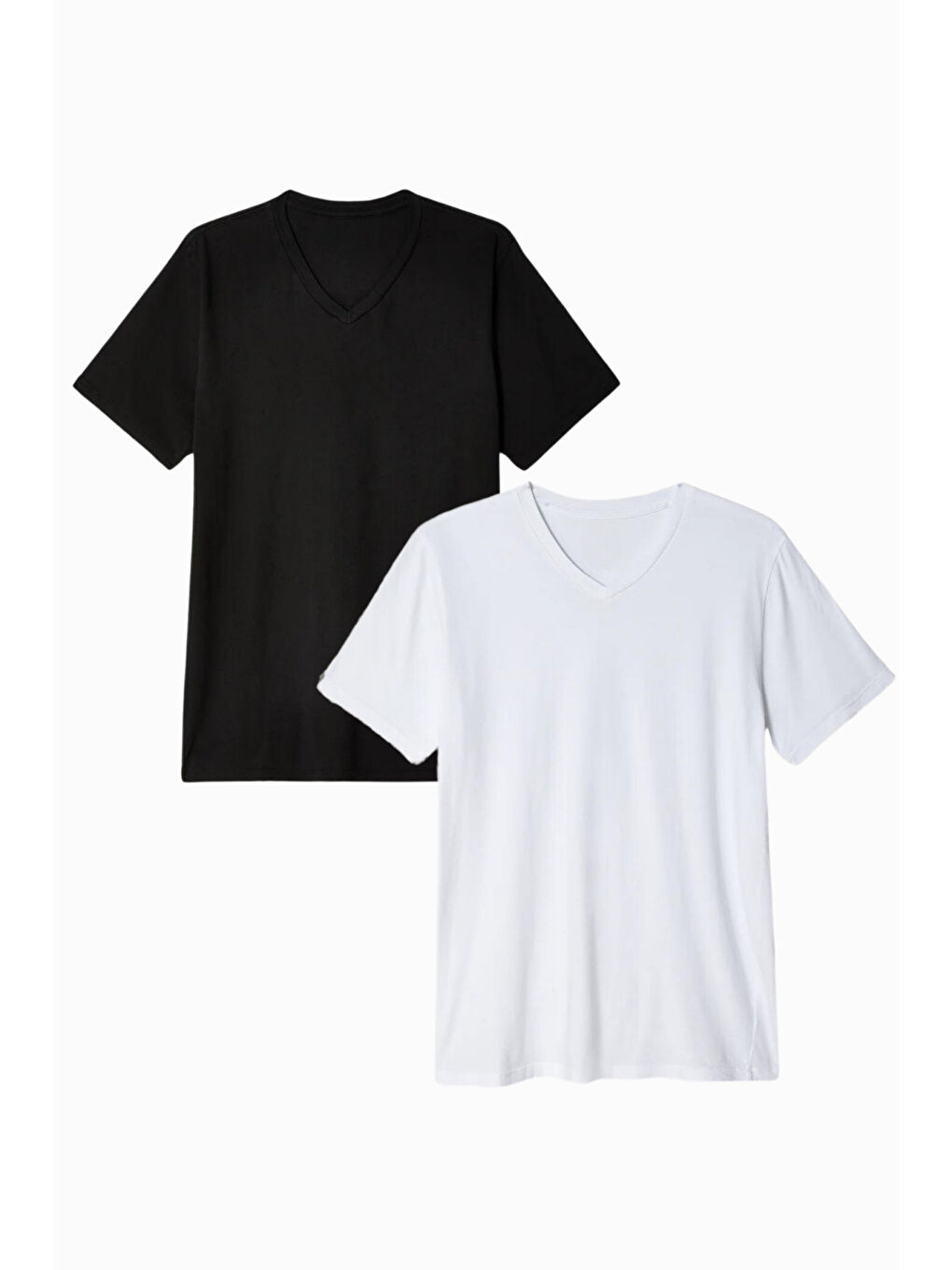 Siyah Erkek V Yaka %100 Pamuk Tişört SPR24TS40-2