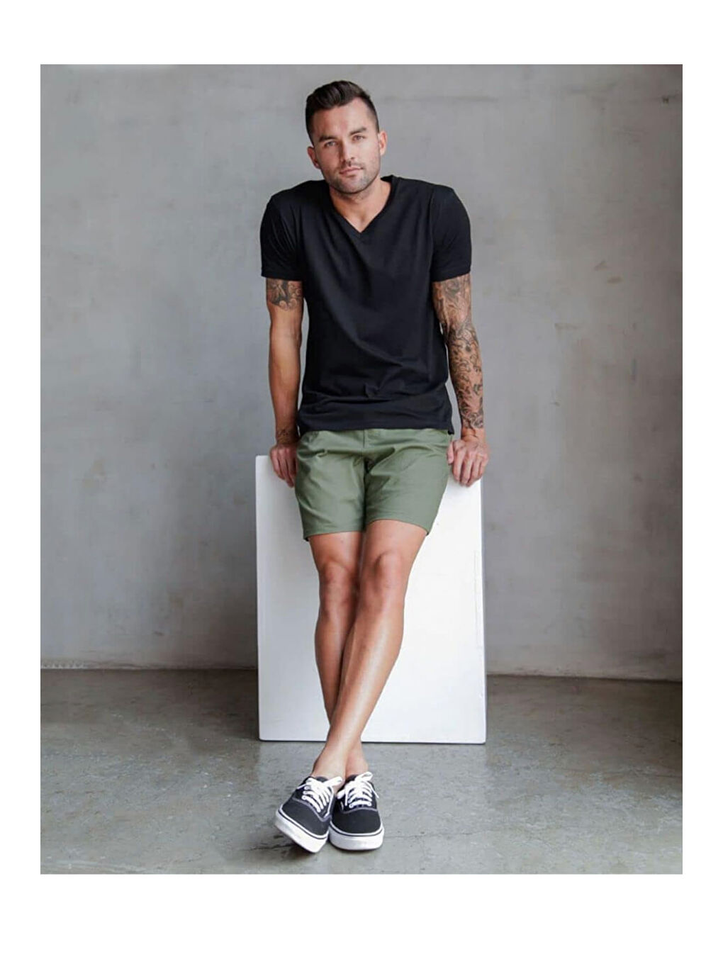 Siyah Erkek V Yaka %100 Pamuk Tişört SPR24TS40-2-1