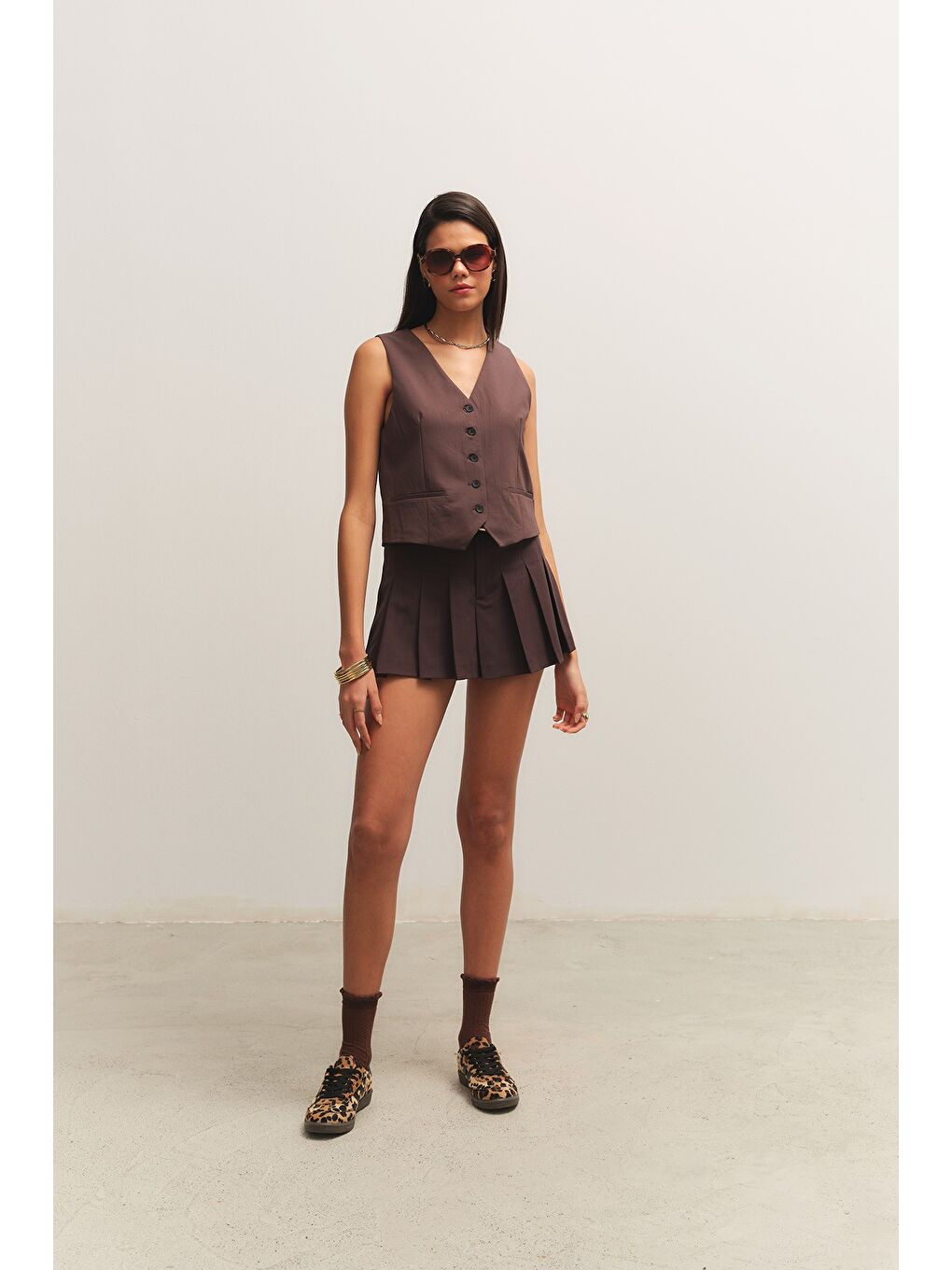 Sarı LEOPARD Kadın Ortopedik Günlük Bağcıklı Yürüyüş Leopar Desenli Sneaker Spor Ayakkabı-4