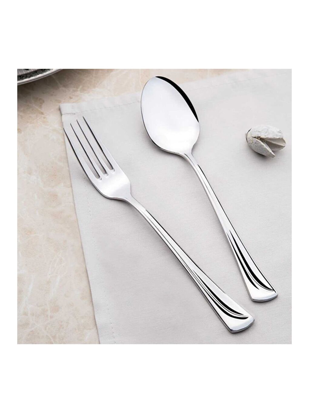 Gri Maksi Sade 12 Kişilik 60 Parça Kutulu Çatal Kaşık Takımı-1