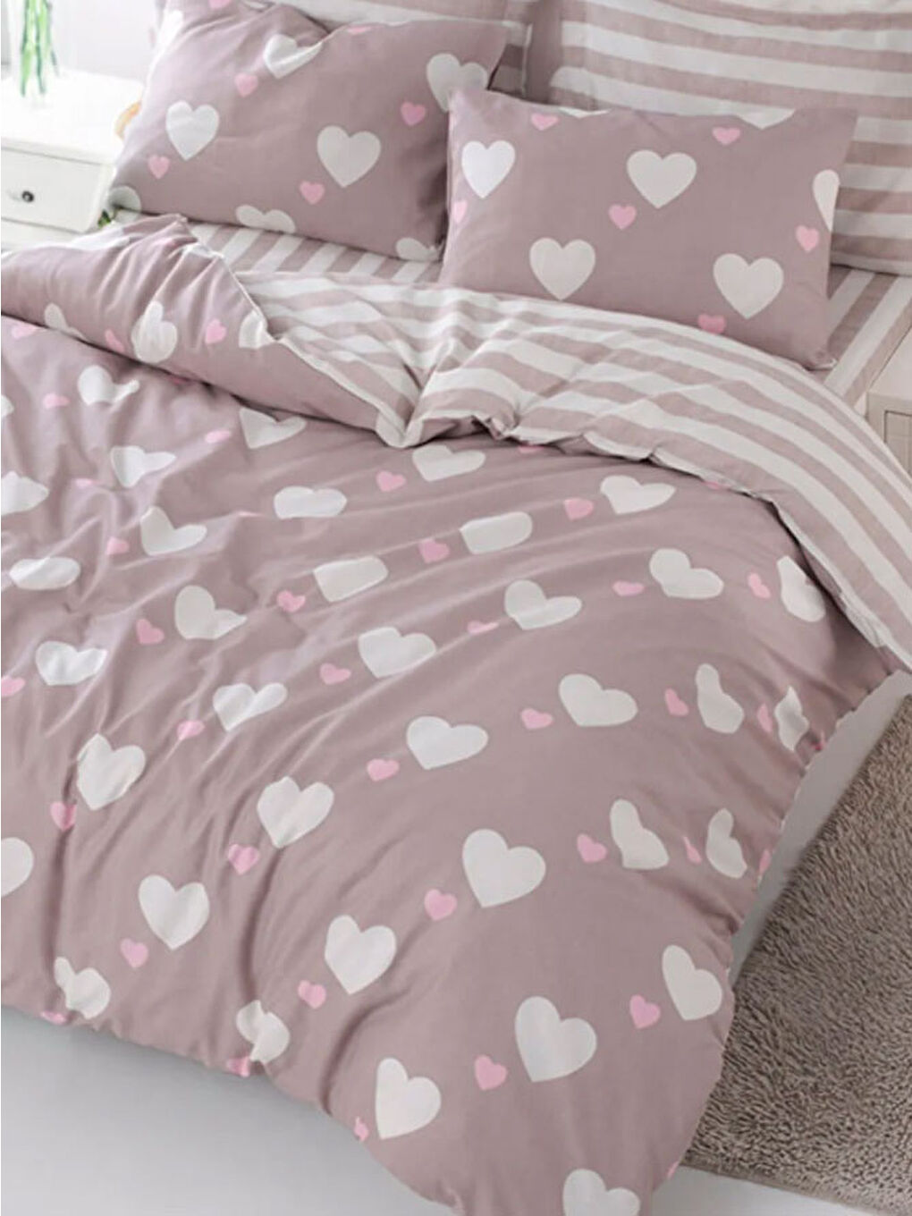 Pembe Mature Nevresim Seti Çift Kişilik Herz Gülkurusu-1