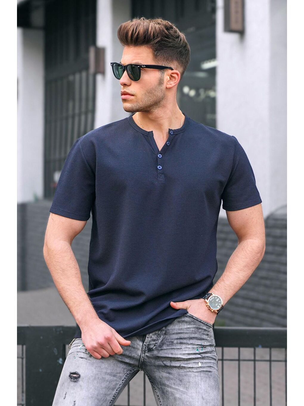 Lacivert Oversize Tişört 5375