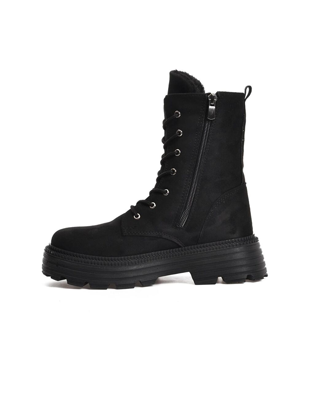 2220 Siyah Süet İçi Kürklü Kadın Bot-1