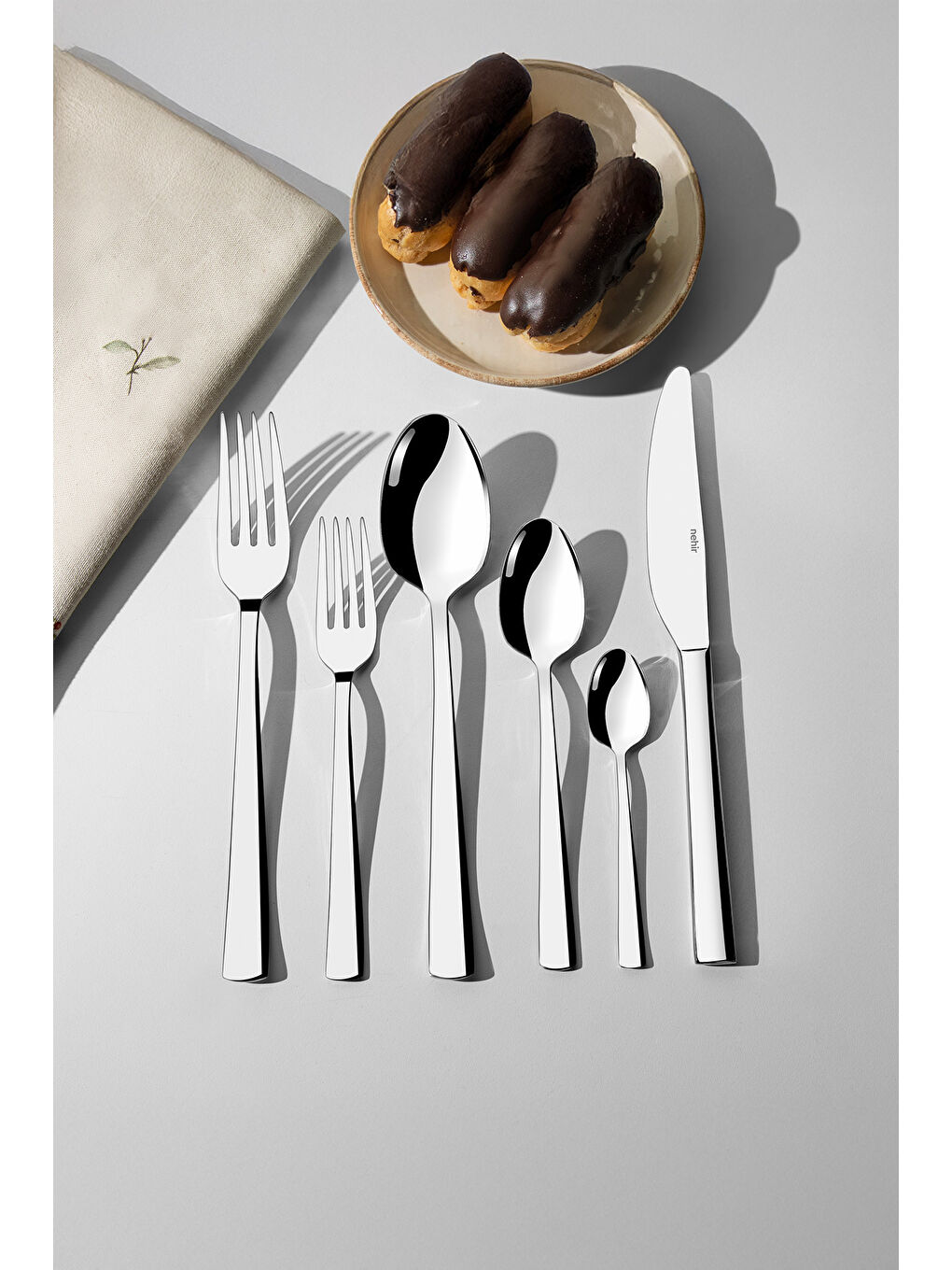 Gri Deniz Sade 6 Kişilik 36 Parça Çatal Kaşık Bıçak Takımı