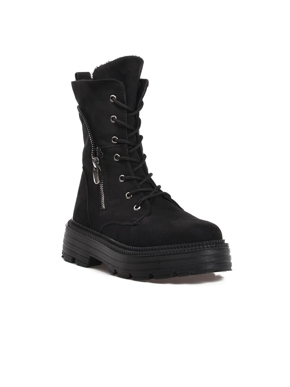 2220 Siyah Süet İçi Kürklü Kadın Bot-2