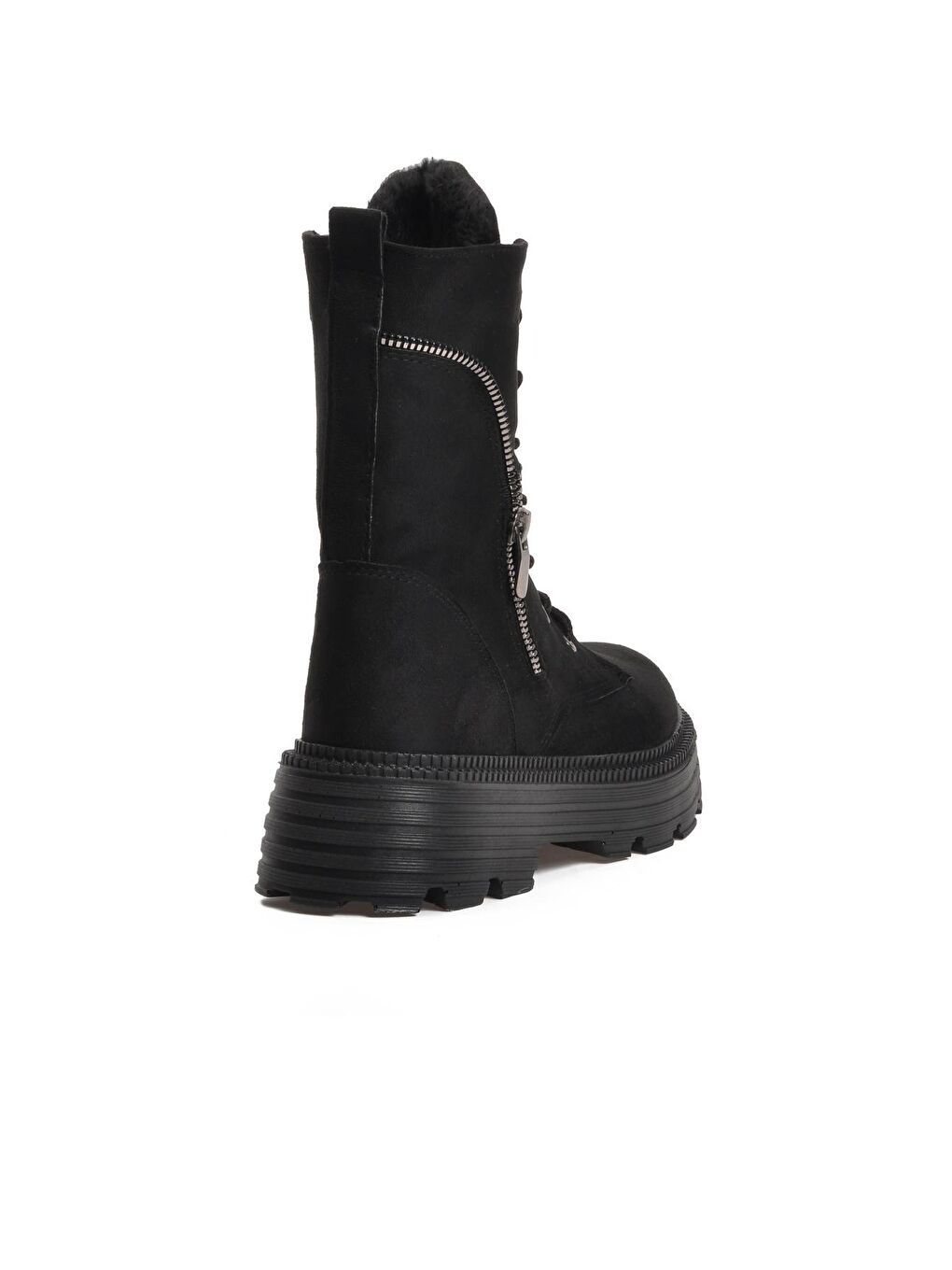 2220 Siyah Süet İçi Kürklü Kadın Bot-3