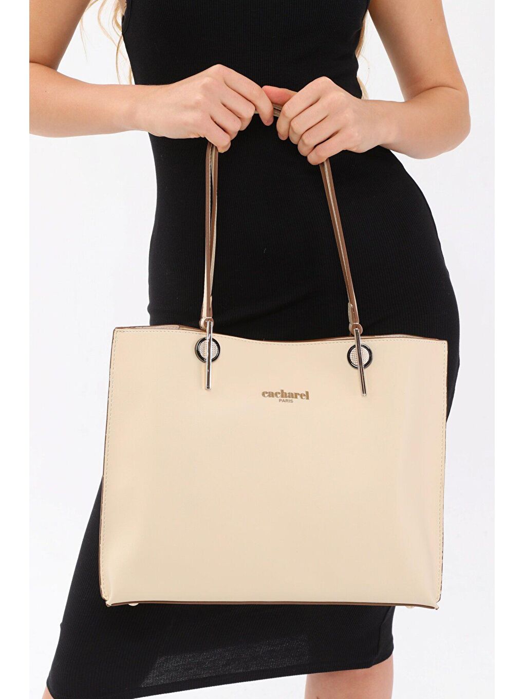 Bej Kadın El Ve Omuz Çanta-3