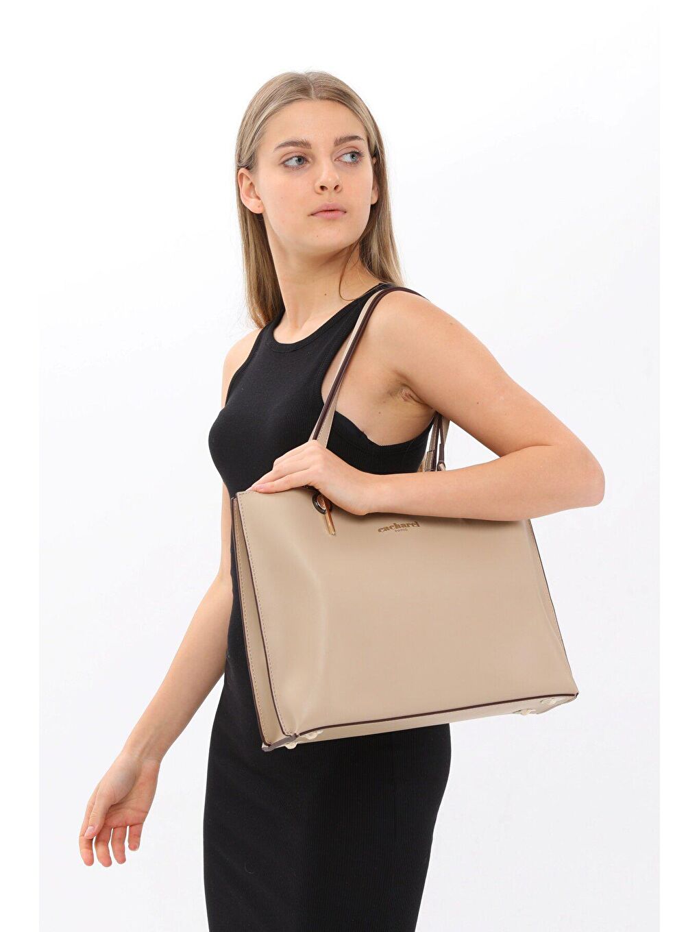 Bej Kadın El Ve Omuz Çanta