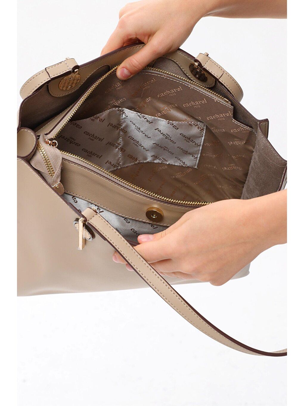 Bej Kadın El Ve Omuz Çanta-4