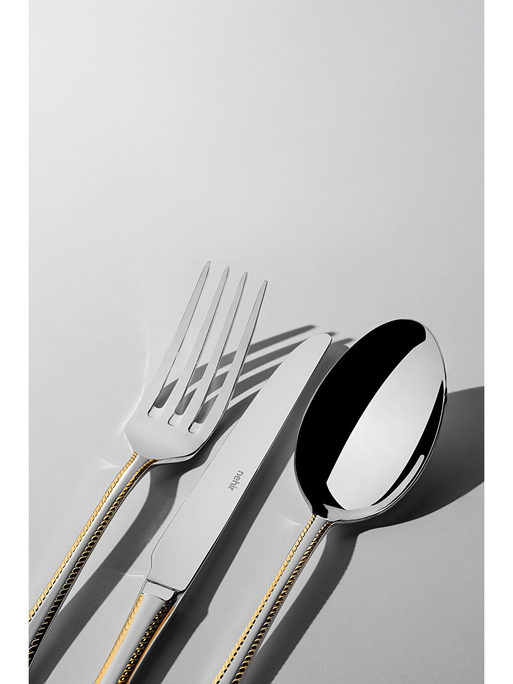 Sarı Fulya Altın Saten 6 Kişilik 36 Parça Kutulu Çatal Kaşık Bıçak Takımı-1