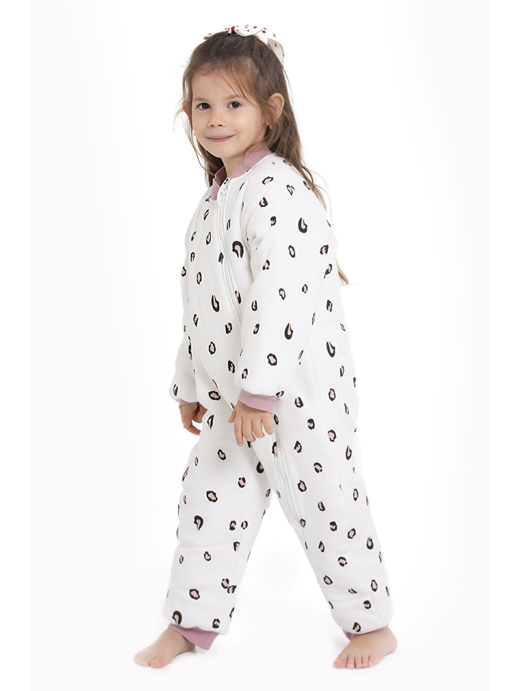 Ekru 2.5 Tog Leopar Desenli Uyku Tulumu 1022-1