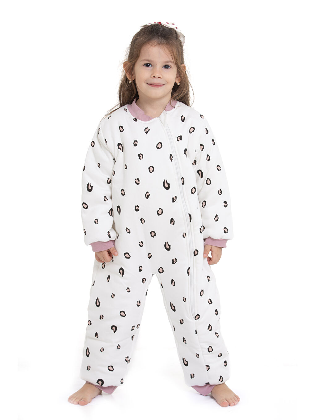 Ekru 2.5 Tog Leopar Desenli Uyku Tulumu 1022-2