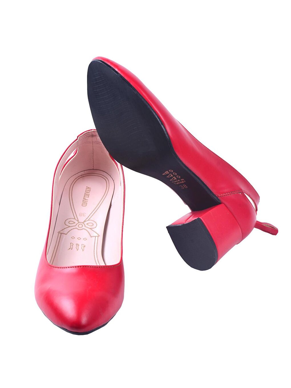 Kırmızı Cilt 5 Cm Topuklu Kadın Ayakkabı 544-1150-4
