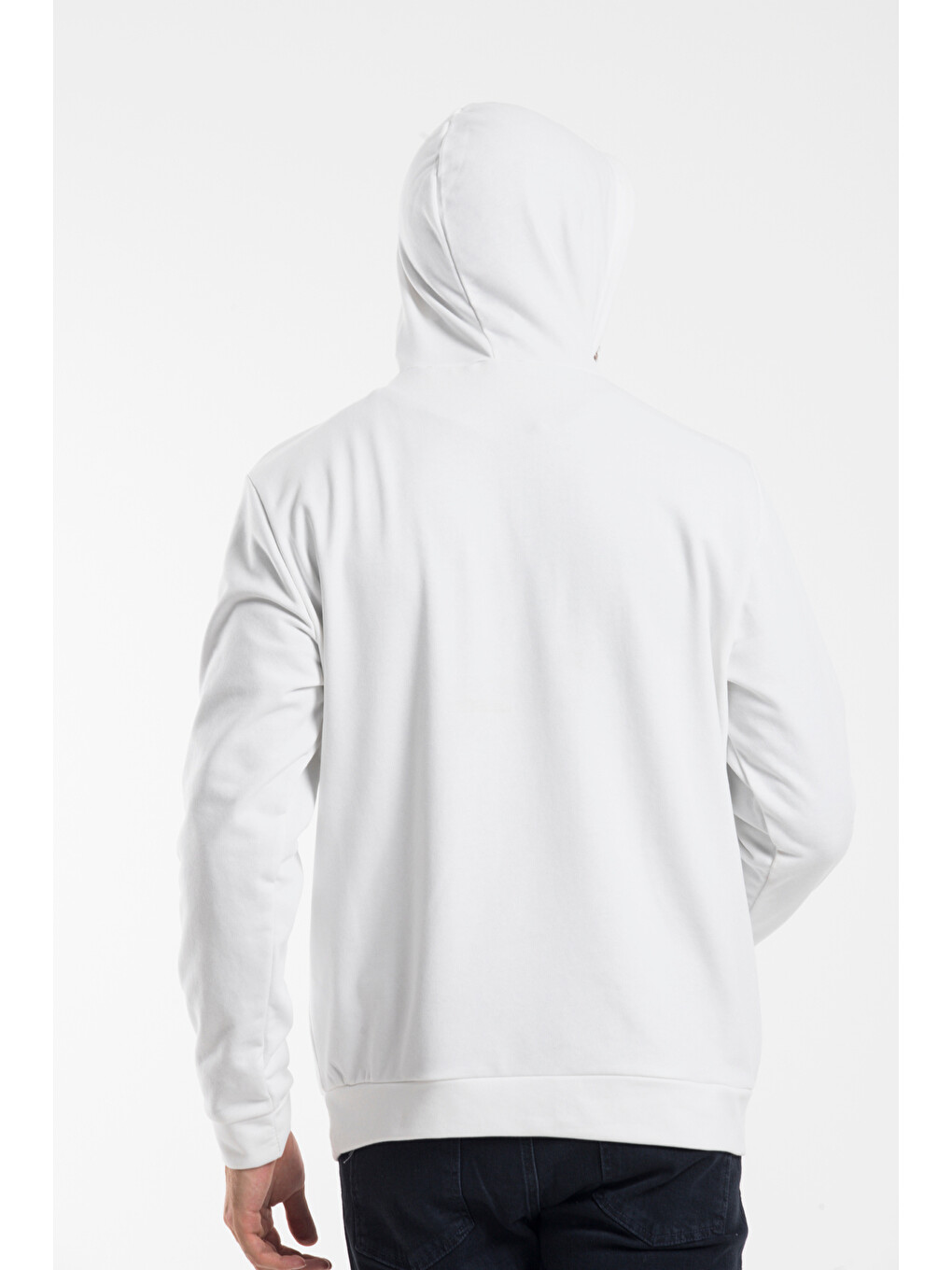 Beyaz Erkek Kapüşonlu Regular Fit Wıllamsburg Brooklyn Baskılı-2