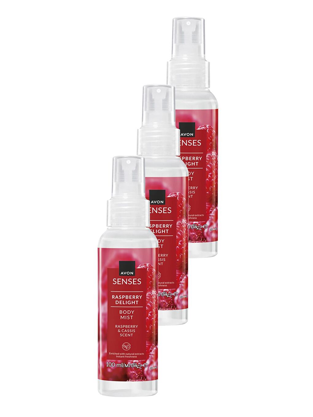 Raspberry Delight Frambuaz ve Frenk Üzümü Kokulu Vücut Spreyi 100 Ml. Üçlü Set