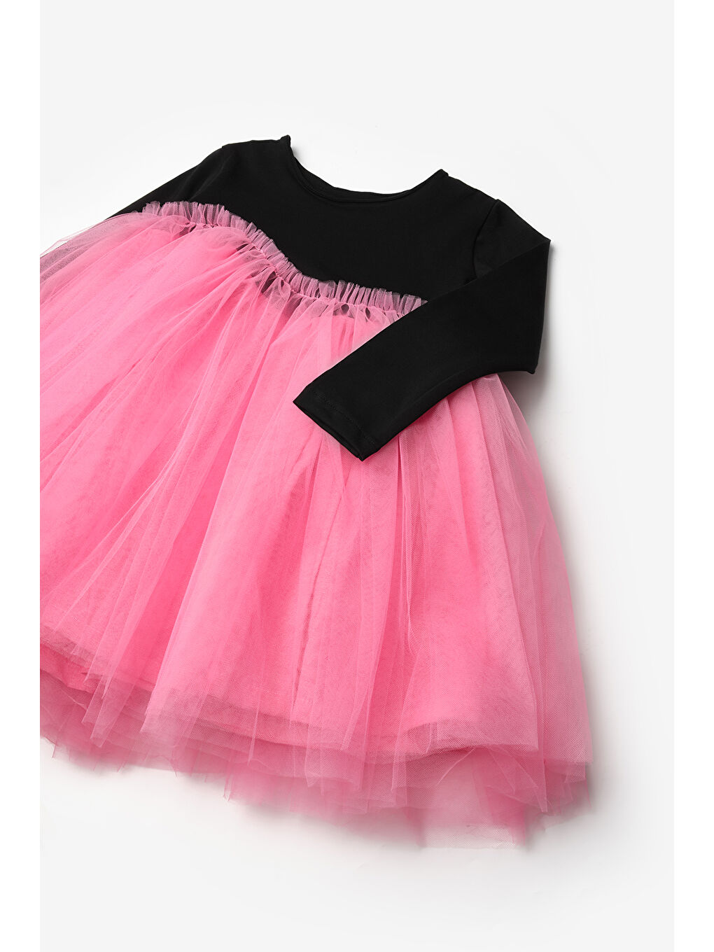 Lila Asimetrik Tül Etekli Kız Çocuk Elbise - Rebeca-2