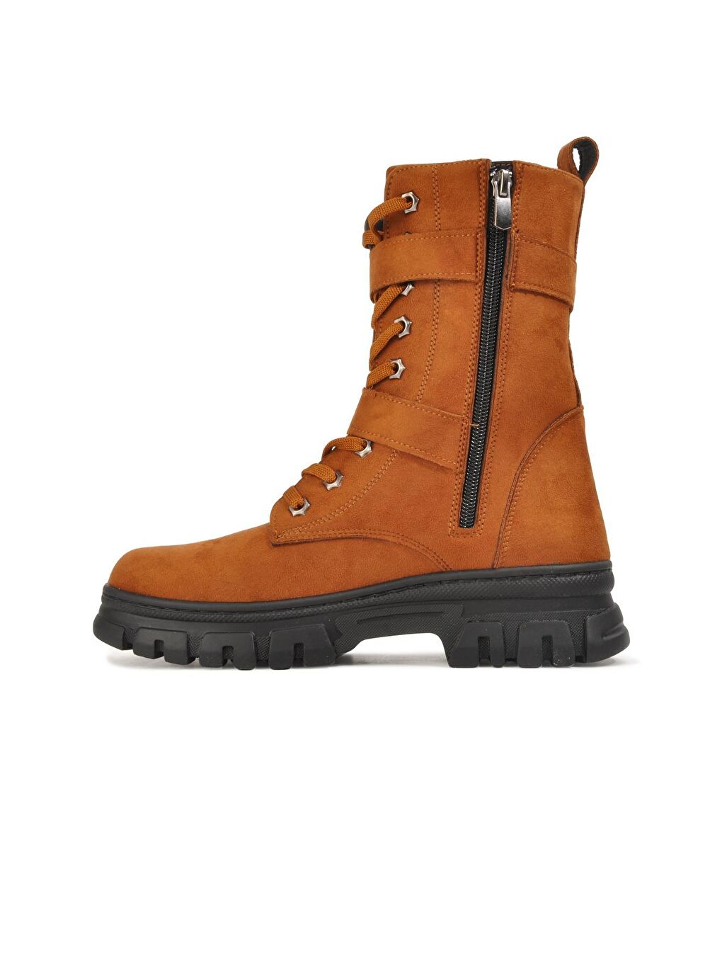 Kahverengi 200 Taba Süet Fermuarlı İçi Kürklü Kadın Bot-1