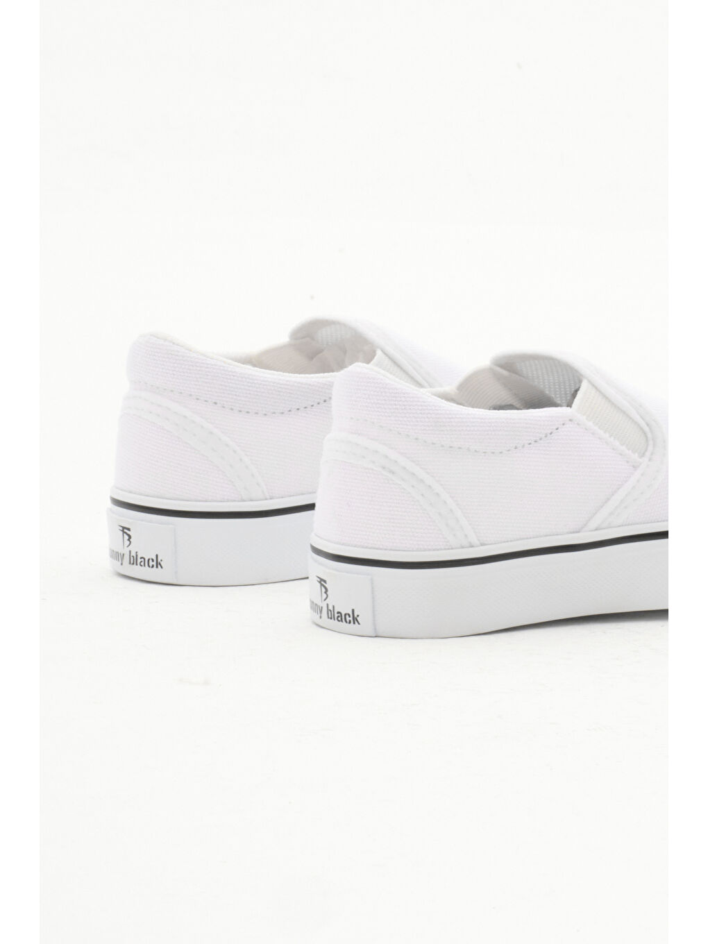 Çocuk Unisex Beyaz Kauçuk Taban Keten Lastikli Spor Ayakkabı-4