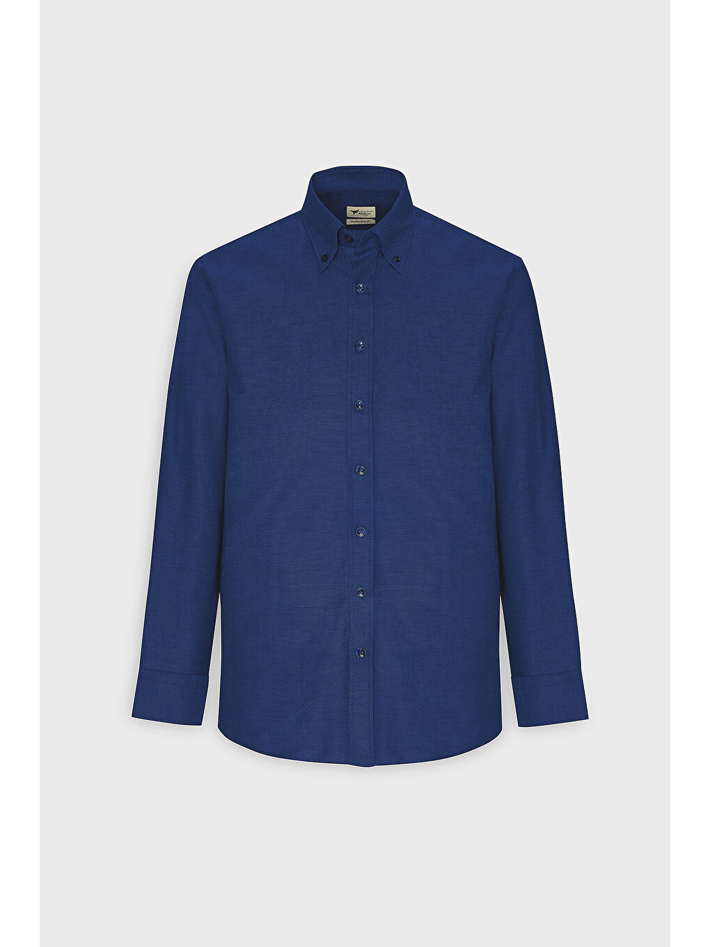 Erkek Koyu Lacivert Tailored Slim Fit Dar Kesim Düğmeli Yaka Oxford Gömlek-8