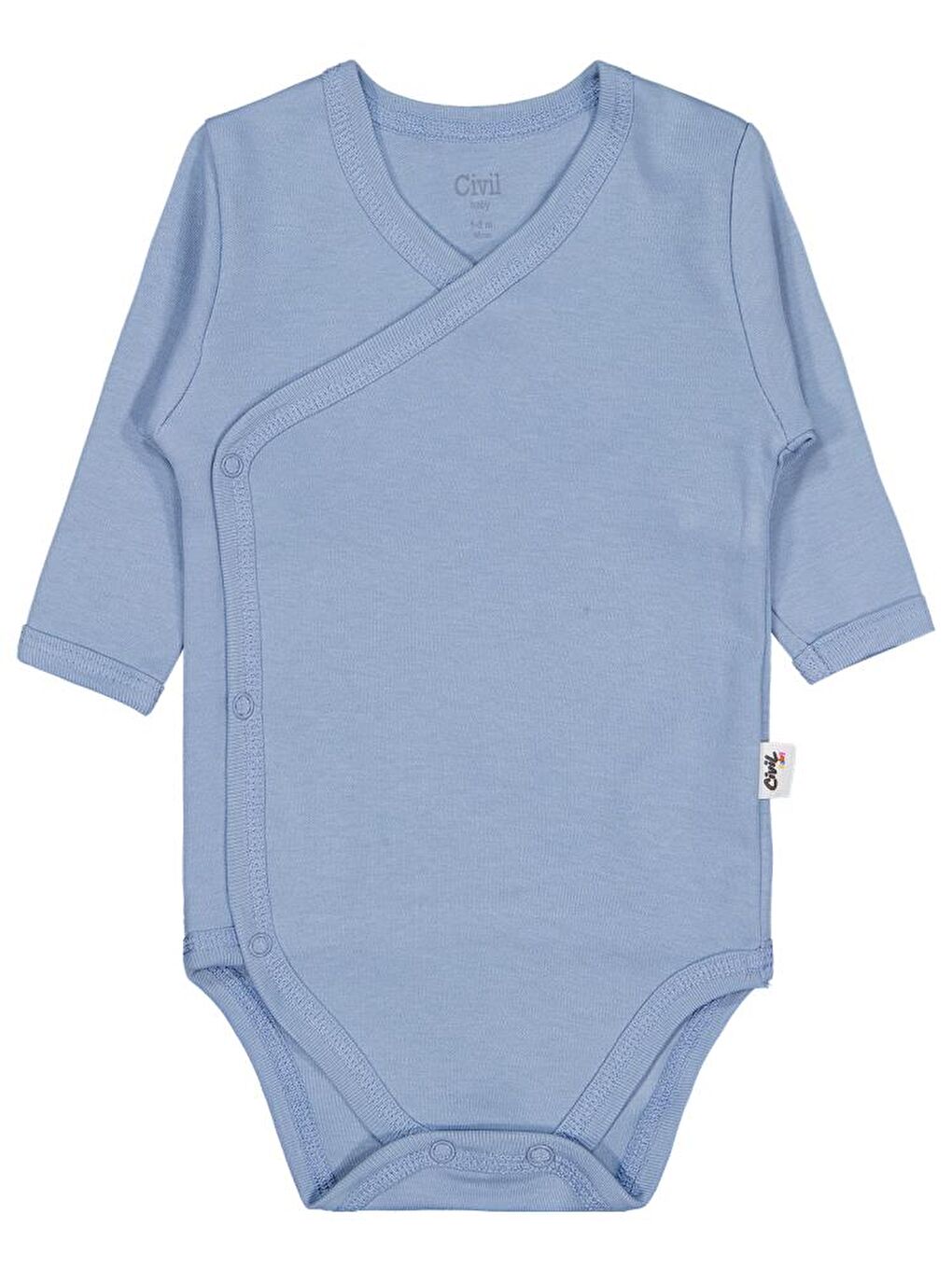 Mavi Baby Renkli Kumaş 1-6 Ay Unisex Zıbın Badi-2