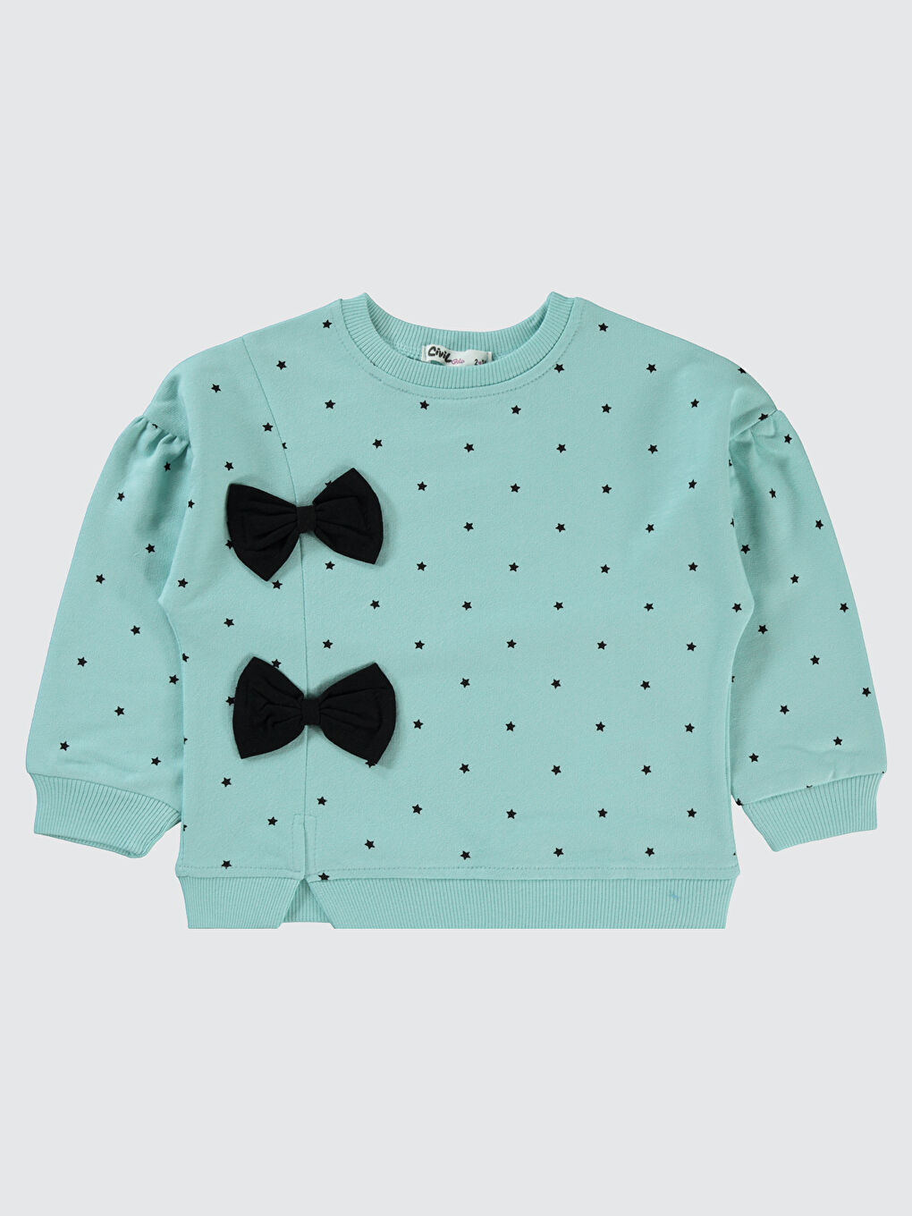 Mavi Kız Çocuk Sweatshirt 2-5 Yaş Deniz Köpüğü