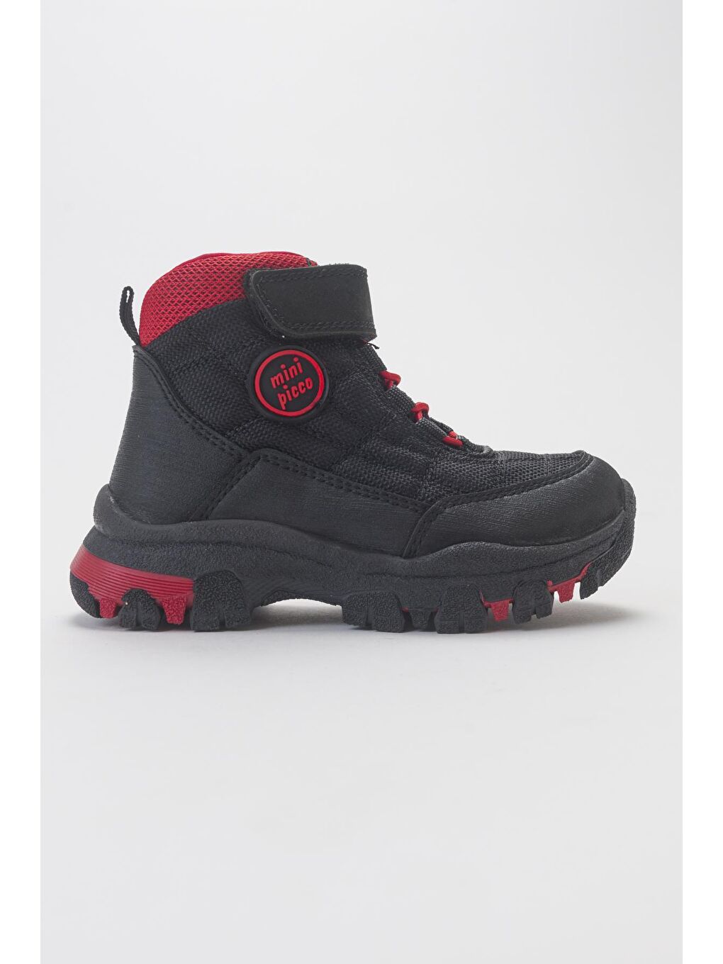 Erkek Çocuk Siyah-Kırmızı Microfiber Trekking Çocuk Bot-2
